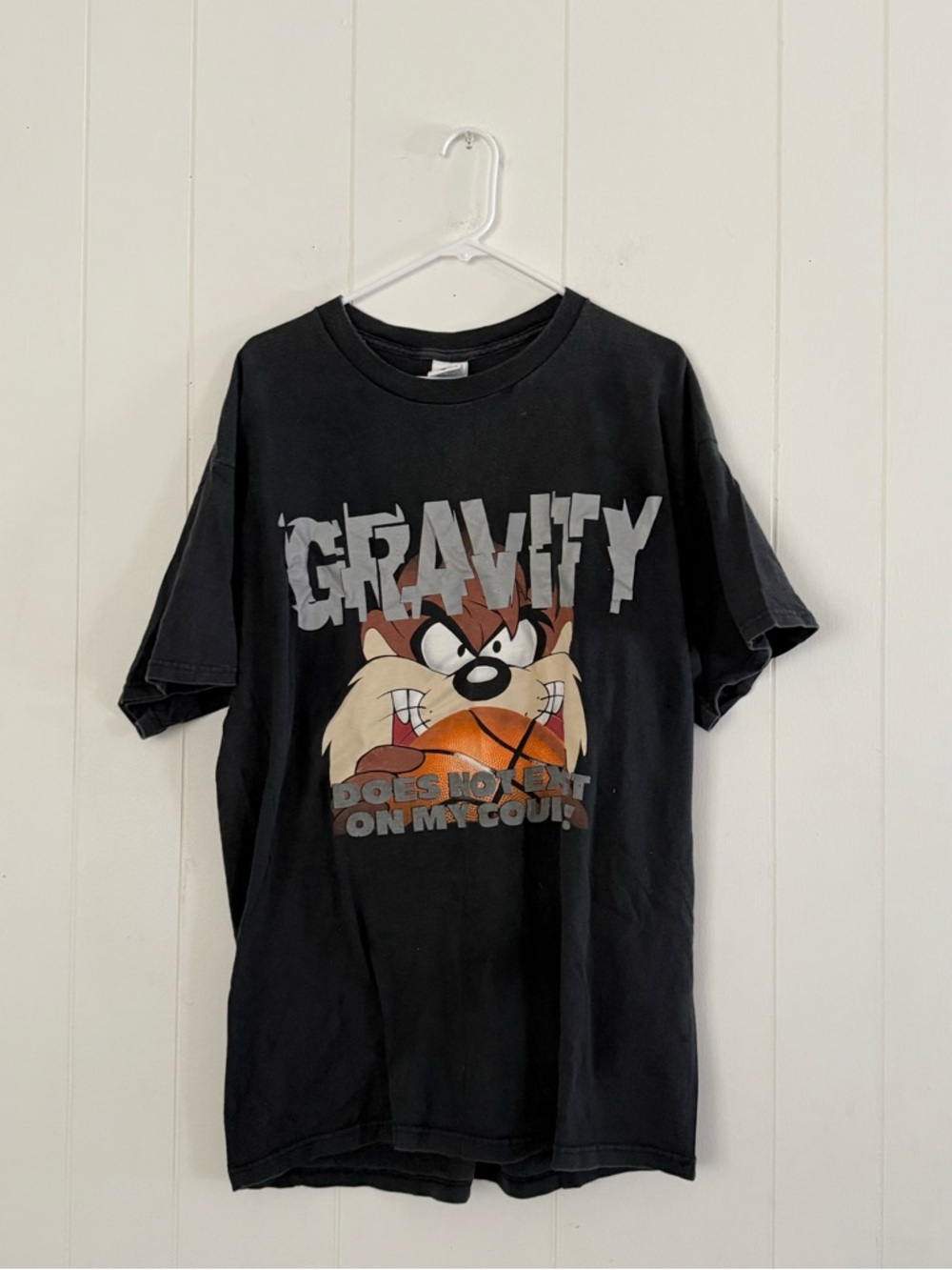 Warner Bros. Looney Tunes Bugs Bunny Logo Tee - Black with Red & Yellow Large
